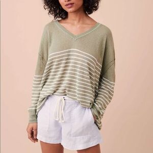 Lou & Grey Linen V Neck Sweater